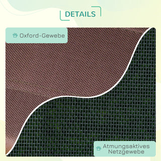 Udendørs kæledyrsseng med baldakin 76x61x73cm, hævet hundeseng lavet af åndbart taftstof i kaffe