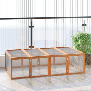 Udendørs indhegning kaninbur udendørs indhegning til små dyr lavet af fyrretræ, naturlig 181x100x48cm, ideel til have og løbegård