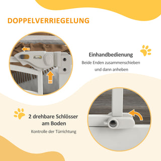 Hundegitter 74-100 cm Barriere med automatisk lukkende dør Ingen boring nødvendig til små og mellemstore hunde