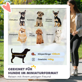 Hundeklapvogn, Sammenklappelig Hundeklapvogn til Hunde og Katte op til 4 kg, Katteklapvogn med Netvinduer, Skulderrem, Opbevaringspose, Kopholder, Paraply, Katteklapvogn, Mørkeblå