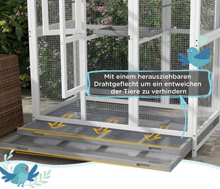 Træfuglebur med 4 siddepladser, asfalttag, vandtæt, 112 x 68 x 154 cm