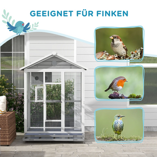 Træfuglebur med 4 siddepladser, asfalttag, vandtæt, 112 x 68 x 154 cm