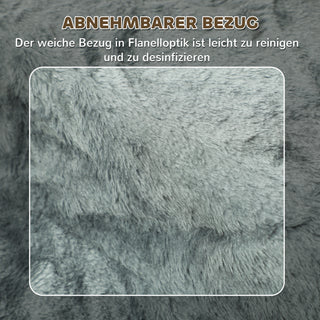 Hundetrappe, 3-trins 35 cm kæledyrstrappe med plyslook, kattetrappe til seng, sofa, katte op til 5 kg, lysegrå