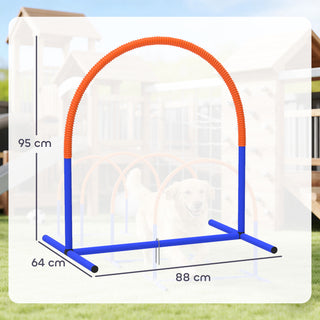 Agility-træningssæt til hunde, 4 dele med bæretaske, blå/orange, 88 x 64 x 95 cm, til effektiv hundetræning og sjov