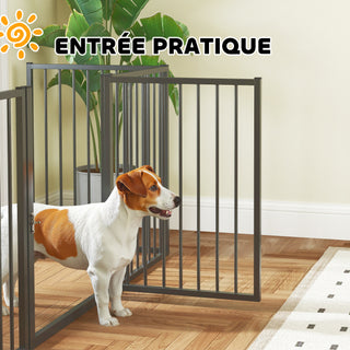 Hundepark, dyrepark, 5 paneler, bærbart foldbart hegn, sikkert, sort