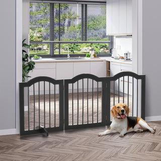 Hundegitter til Hjemmet, Hundebarrier, Sikkerhedsgitter, Robust, Sammenklappelig, 154,5 x 29,5 x 61 cm, Træ, Sort