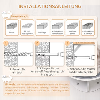 Katteseng Vægmonteret, Stilfuld Væglig Liggestol til Katte med Plys MDF Top, Nem Montering i Hvid/Grå, 41x28x21cm