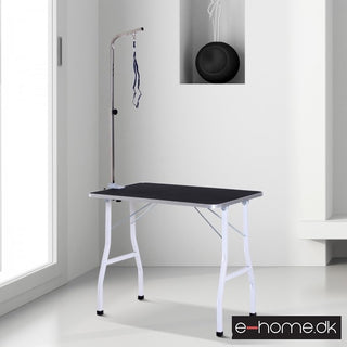 Kæledyrsplejebord Kæledyrsplejebord Hundeklipperbord med løkker Hundeplejebord til husholdningsbadning Hårtørring og hårklipning Højdejusterbar Sort