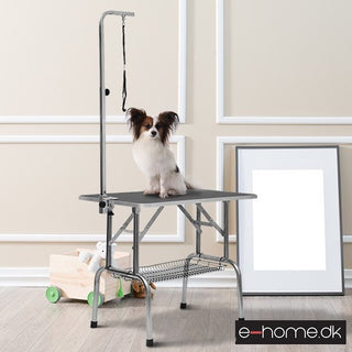 Trimmebord, Sammenklappeligt, Højdejusterbart, Rustfrit Stål, Sort til Hundepleje og Grooming
