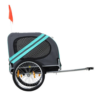 Hundetrailer Cykeltrailer Hundetransporter, Oxfordstof med regnslag, åndbar, grøn, 130x73x90cm