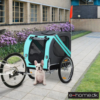 Hundetrailer Cykeltrailer Hundetransporter, Oxfordstof med regnslag, åndbar, grøn, 130x73x90cm