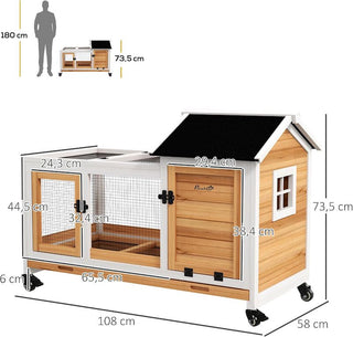 Dværgkaninbur med stål bakke.
