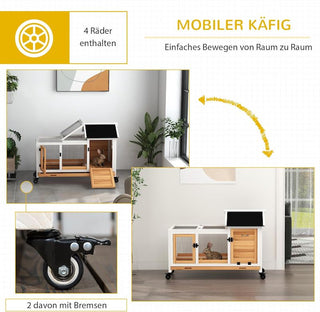 Dværgkaninbur med stål bakke.