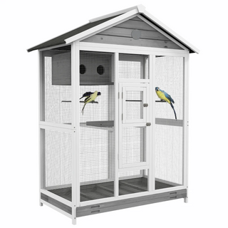 Træfuglebur med 4 siddepladser, asfalttag, vandtæt, 112 x 68 x 154 cm