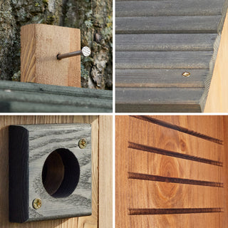 Fuglekasse i massiv træ grå-brun