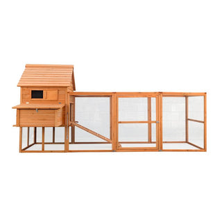 Hønsehus Model XXL med 2 redekasser brun træ