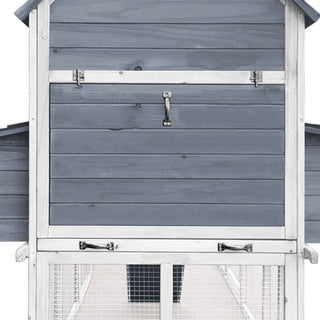 Hønsehus Model XXL med 2 redekasser grå og hvid