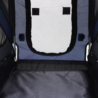 Hundecykeltrailer, blå/grå