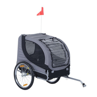 Hundecykeltrailer, grå/sort
