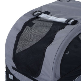 Hundecykeltrailer, grå/sort