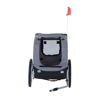 Hundecykeltrailer, grå/sort