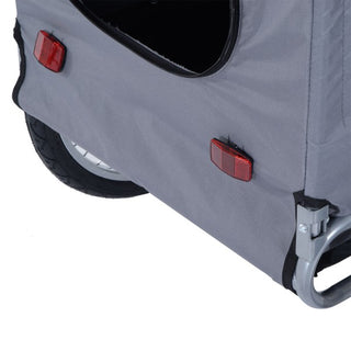 Hundecykeltrailer, grå/sort