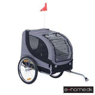 Hundecykeltrailer, grå/sort