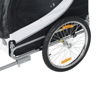 Hundetrailer cykeltrailer hundetransporter cykel hvid+sort 130x73x90cm