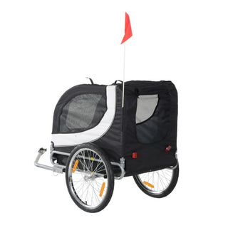 Hundetrailer cykeltrailer hundetransporter cykel hvid+sort 130x73x90cm