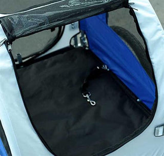 Hunde cykeltrailer/jogger, blå-hvid