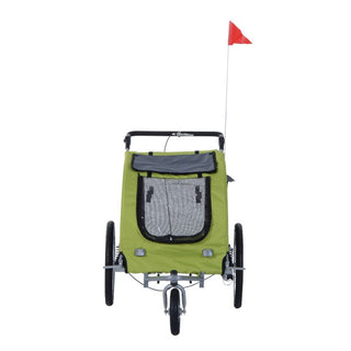 Hunde cykeltrailer/jogger, metal-grøn