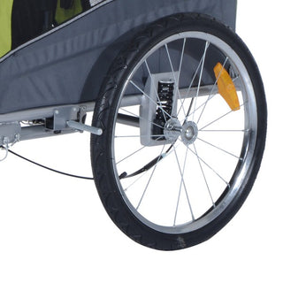 Hunde cykeltrailer/jogger, metal-grøn