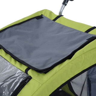 Hunde cykeltrailer/jogger, metal-grøn