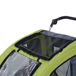 Hunde cykeltrailer/jogger, metal-grøn