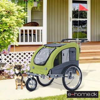 Hunde cykeltrailer/jogger, metal-grøn