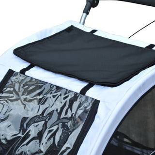 Hunde cykeltrailer/jogger, hvid-sort