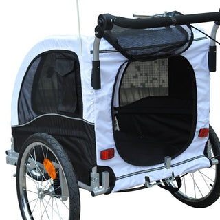 Hunde cykeltrailer/jogger, hvid-sort