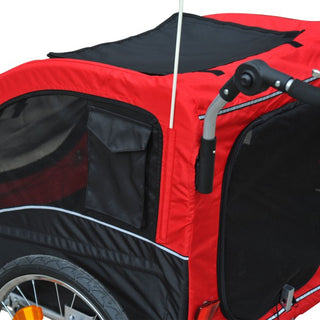 Hunde cykeltrailer/jogger, rød-sort