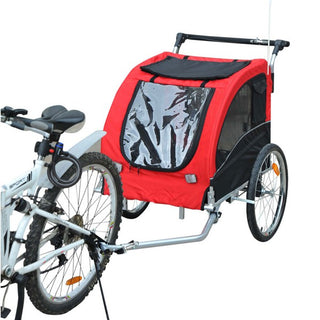 Hunde cykeltrailer/jogger, rød-sort