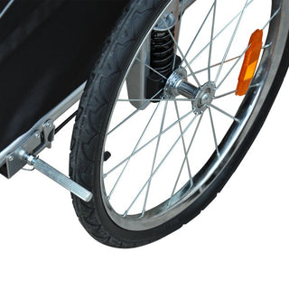 Hunde cykeltrailer/jogger, rød-sort