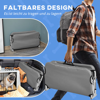 Forhøjet Hundeseng, Udendørs Kæledyrsseng, Hundeliggestol til Små Hunde op til 10 kg, Oxford, Grå 71 x 58 x 20 cm