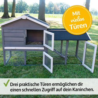 Kaninbur model Hofstadl grå og hvid