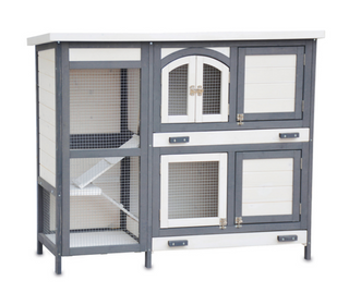 Kaninbur Model Krumme Grå-Hvid