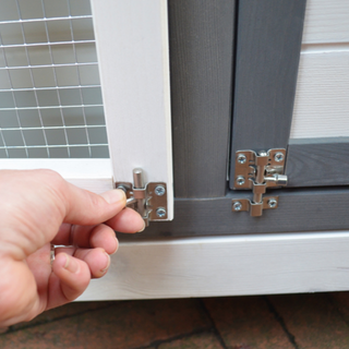 Kaninbur Model Krumme Grå-Hvid