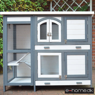 Kaninbur Model Krumme Grå-Hvid