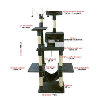 Kradsetræ model Alice Sort/Hvid