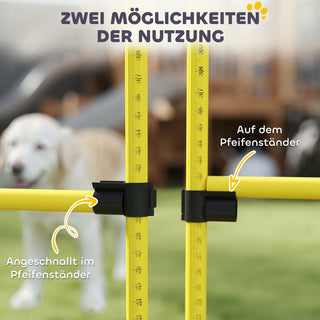 Agility Sæt Hunde 5-delt fyldeligt agilityudstyr til hundetræning plug-in forhindringssæt med højdejusterbare forhindringer bæretaske træningstilbehør koordinationstræning til spil træning
