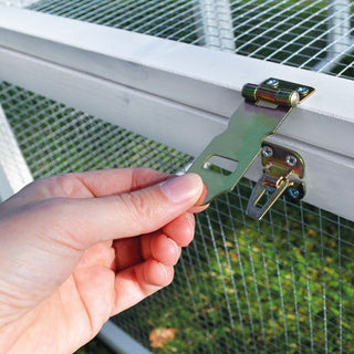 Udendørs Løbegård til kaniner hvid 100 x 48 x 181 cm (B x H x L)