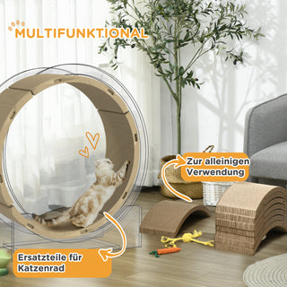 Kradsebræt til Katte, 8 sæt genanvendelige kradsebrætter, Kradsemåtter af bølgepap til kattehjul, Katte op til 5 kg, 55 x 25,5 x 3 cm, Brun