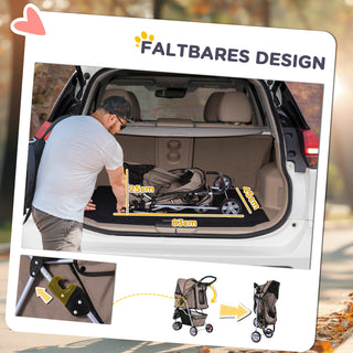 Hundevogn til Hunde og Katte, Flerfarvet (Kaffebrun)